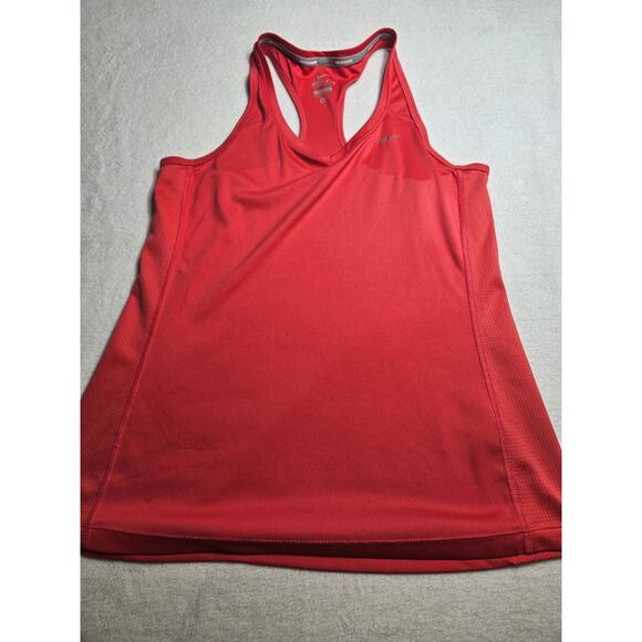 Nike running tank top t-shirt size Medium active yoga Dri-Fit stretch red/pink - Picture 1 of 9